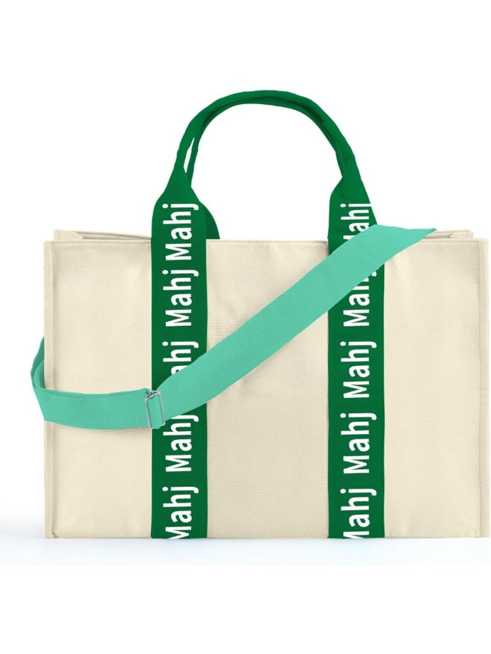 Spacious Mahjong Tote Bag - Thick Canvas, Lined, Durable Handle, 22x15x6 Inches